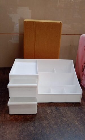 Desktop Cosmetic Storage Box – Large Capacity 9 Compartments | Organivo
