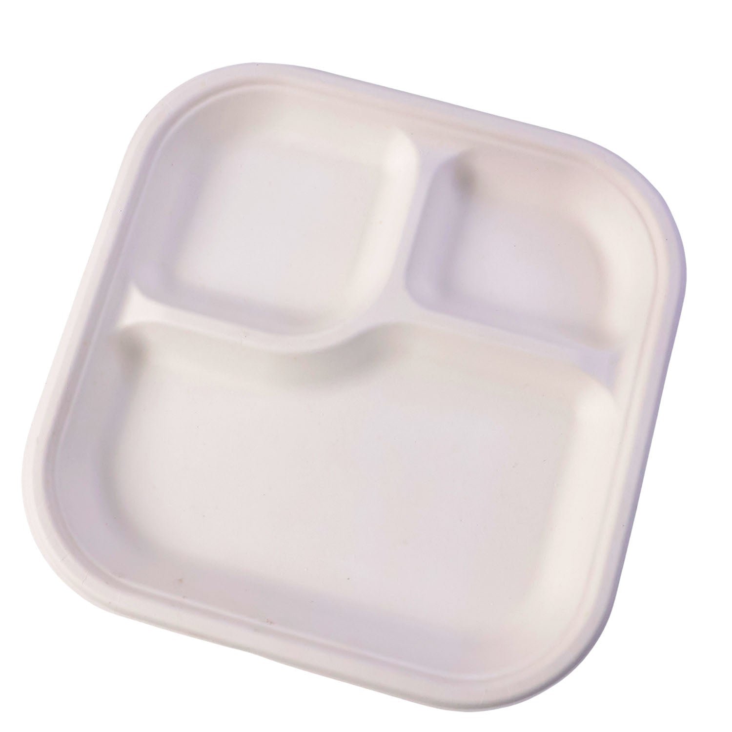 Compostable Bagasse 3-Compartment Meal Plate – Eco-Friendly & Sturdy