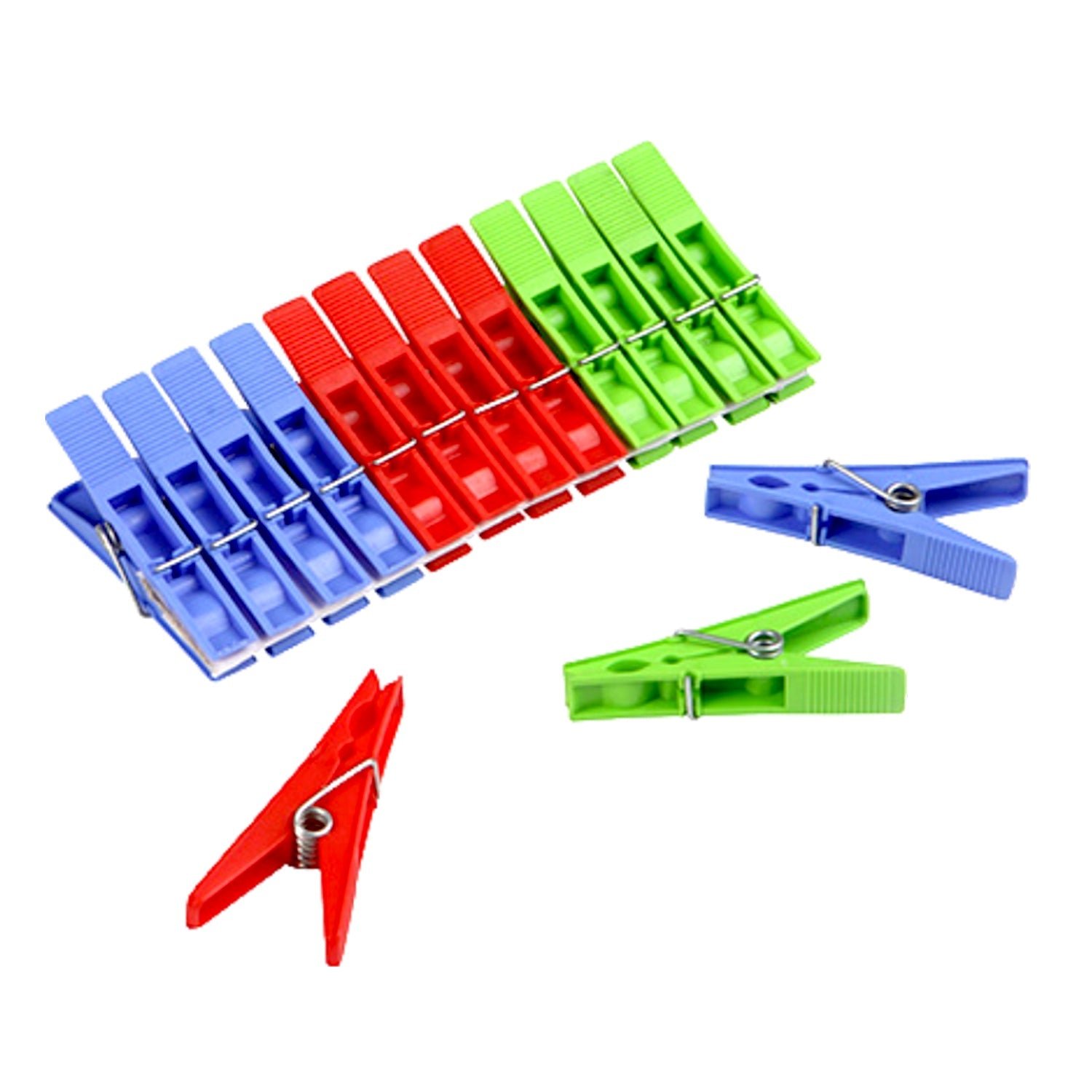 Cloth Clips 12 Pcs Multicolour – Strong Grip Laundry Pegs | BathNova
