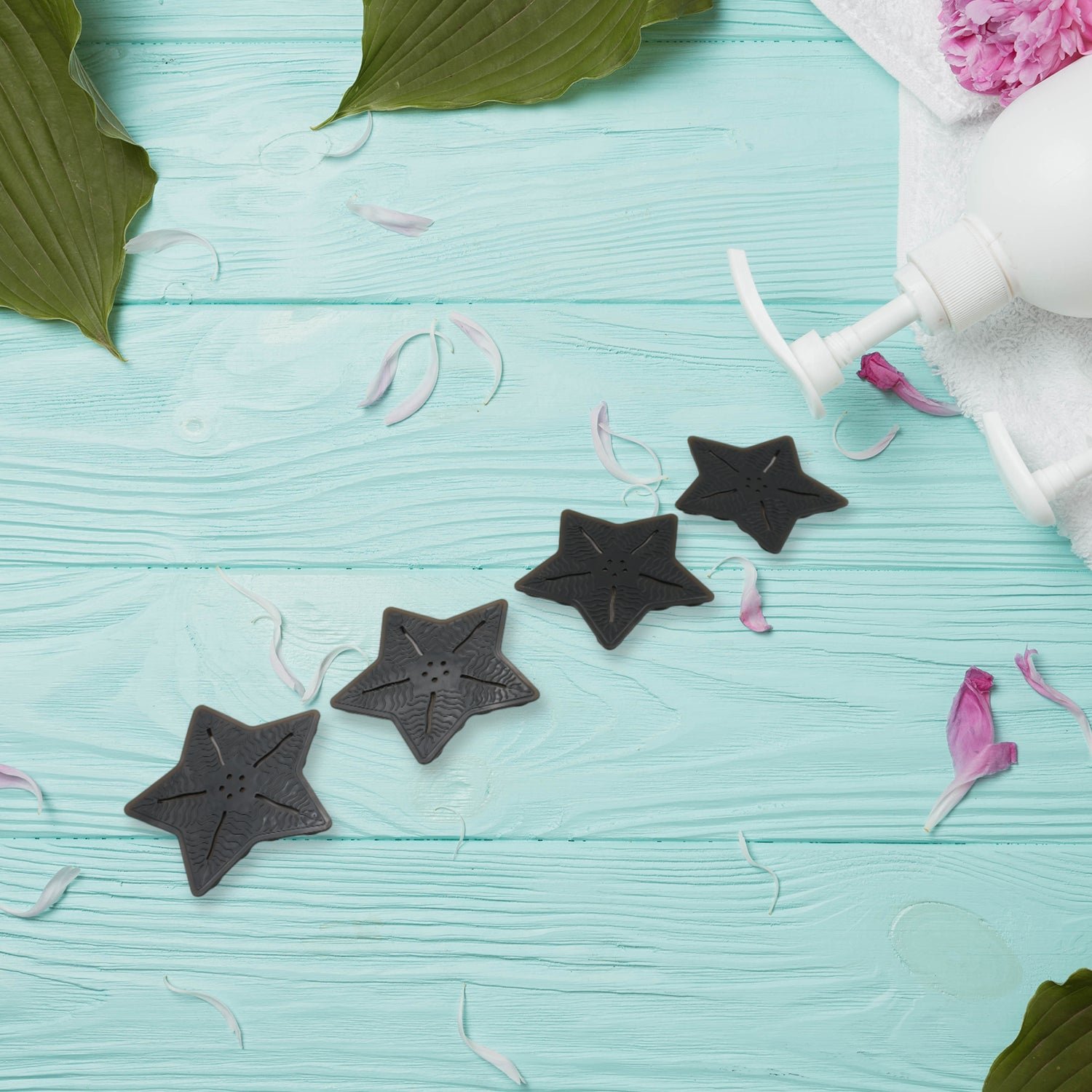 Kids Anti-Slip Bath Mat – Star Shaped PVC | 4 Pc Set by CrystalWash