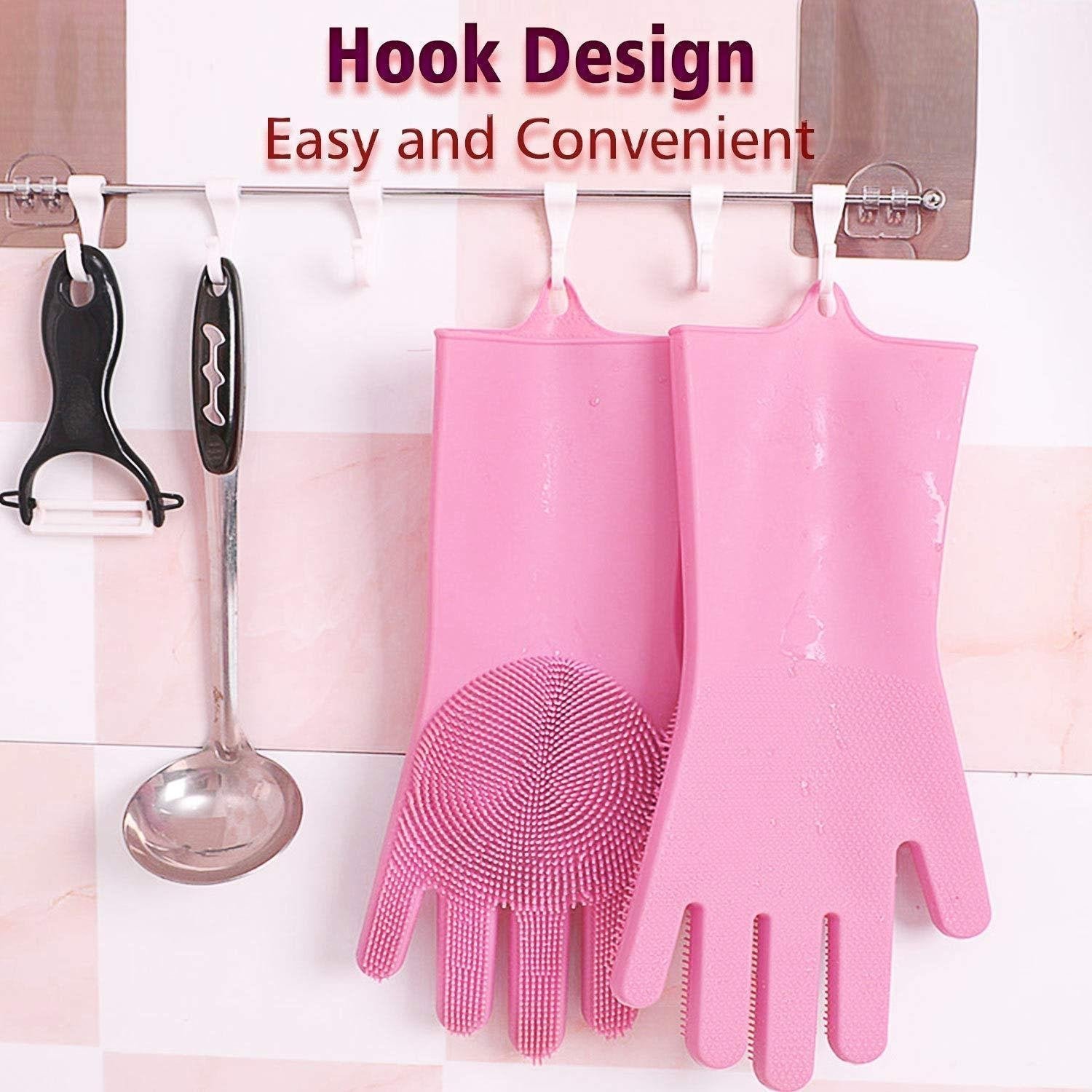 Silicone Cleaning Gloves – Multicolor Reusable Scrubber | Velvet Wipe