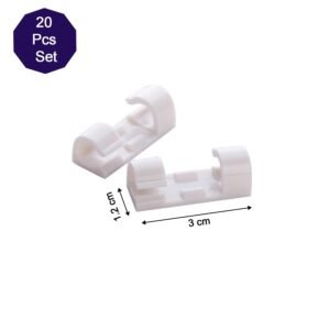 Self-Adhesive Cable Clips – 20-Pack Wire Organizers | Dustiva