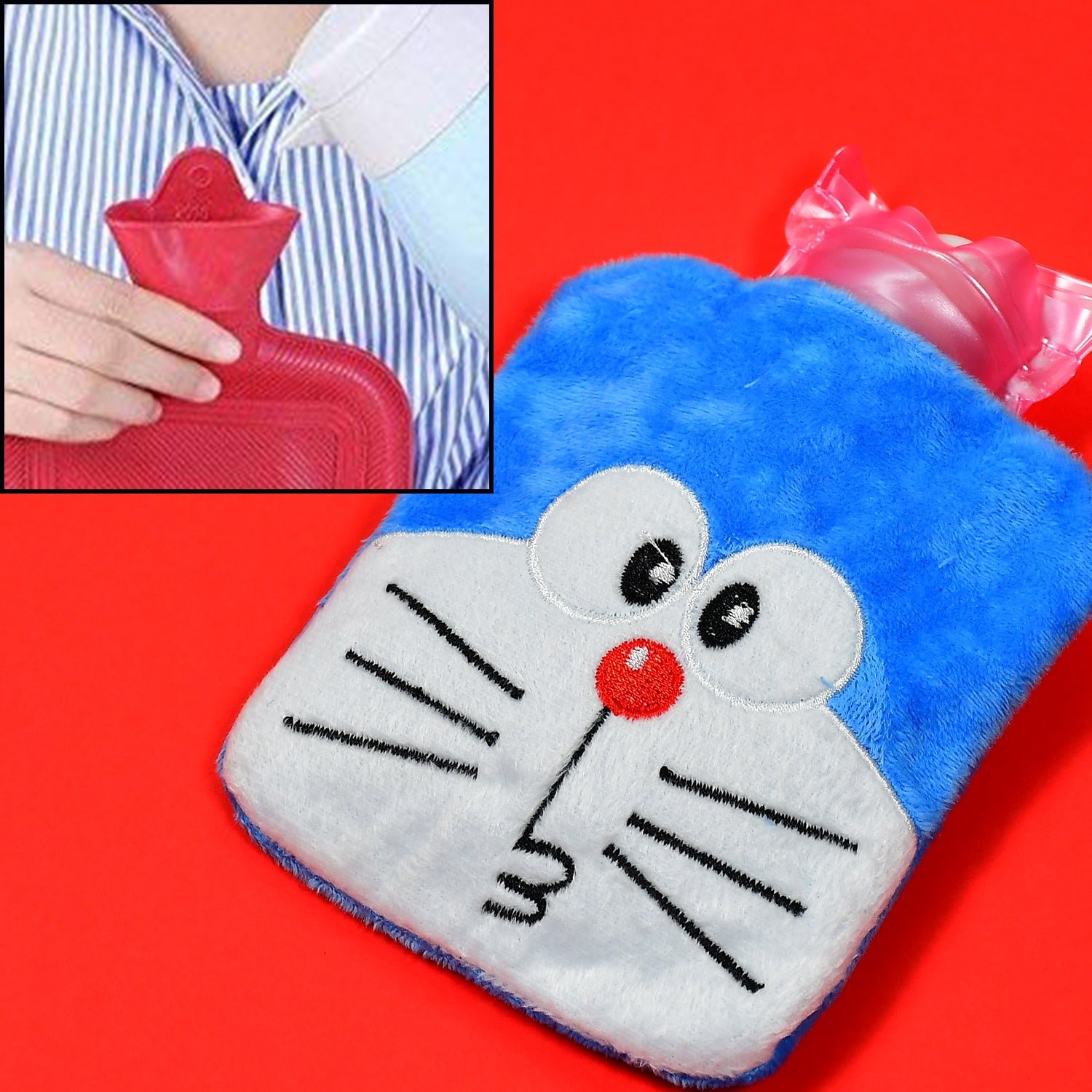 Doremon Hot Water Bag – Soft Cover for Pain Relief | Velvet Wellness