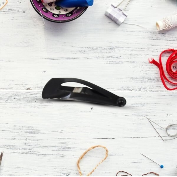 Metal Tic Tac Hair Clips – 12 Pcs Matt Black Set | Calm & Curl
