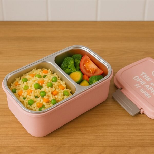 BPA-Free 2-Compartment Lunch Box – Leakproof & Compact Design
