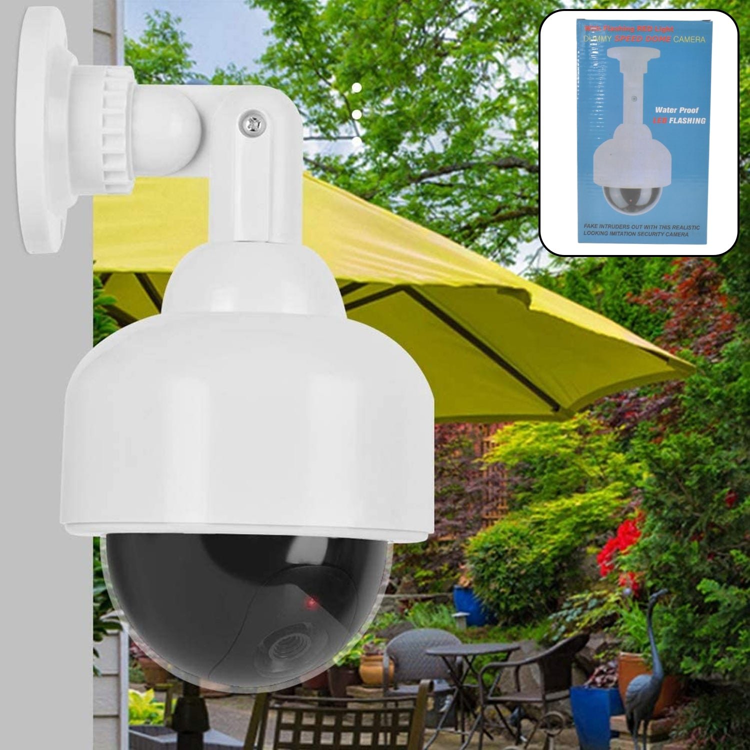 Dummy CCTV Camera – Realistic with Flashing LED & 360° Rotation | Safelix