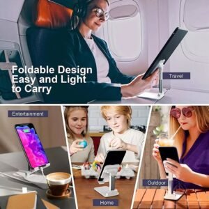 Adjustable Phone Stand – 3-Way Desk Mobile Holder with Mirror | Deskrova