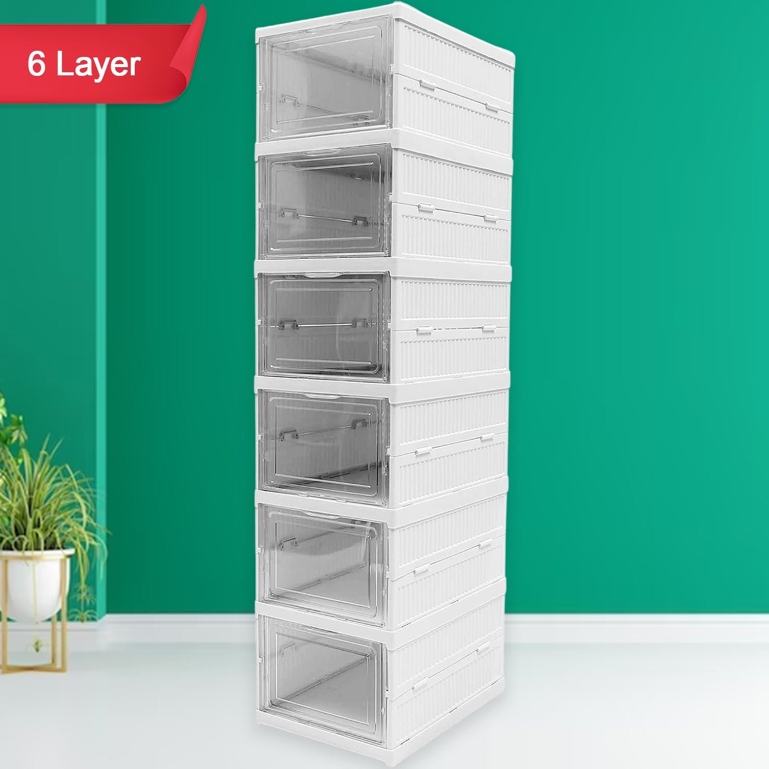 Stackable Storage Cart – 6-Layer Foldable Organizer | Organivo