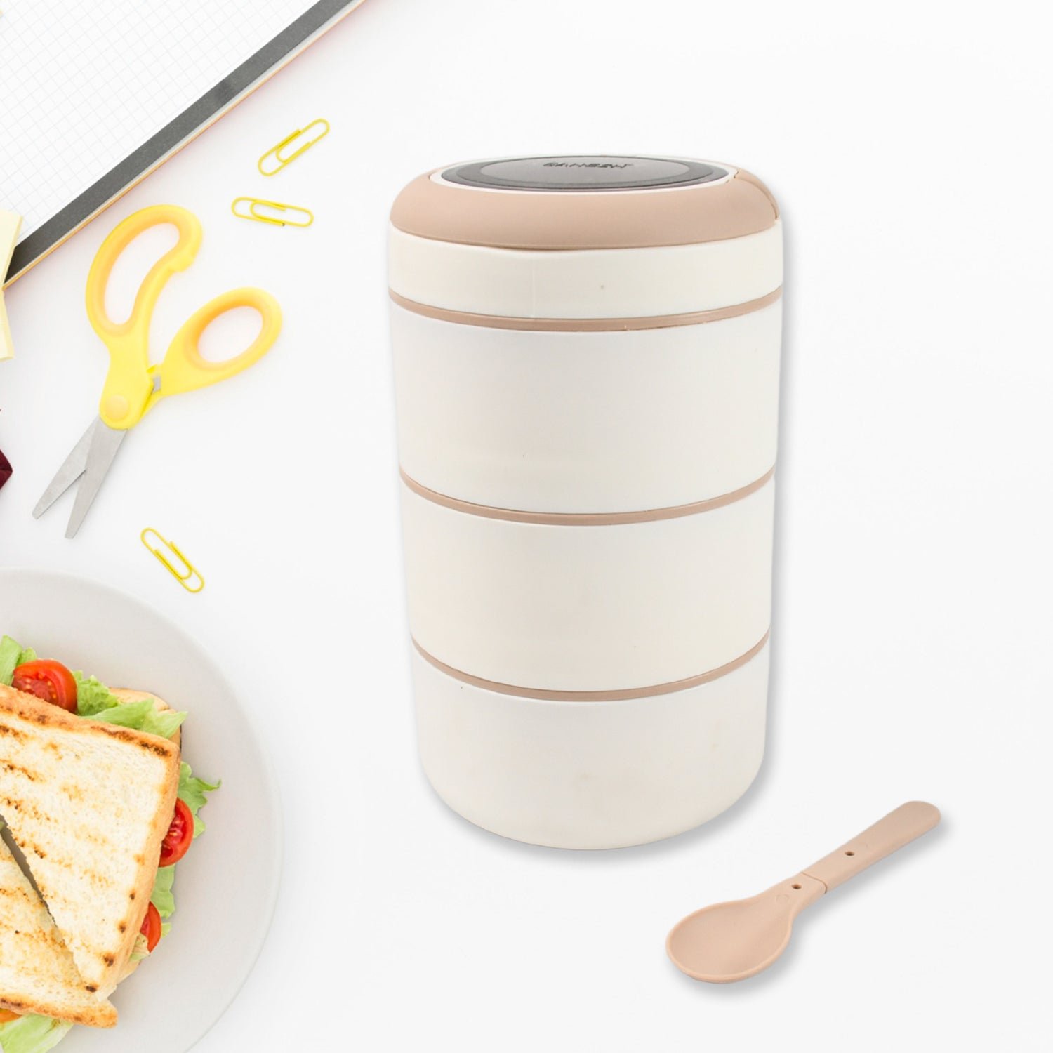 Stainless Steel Lunch Box – 3 Layer, Leak-Proof | Ganesh