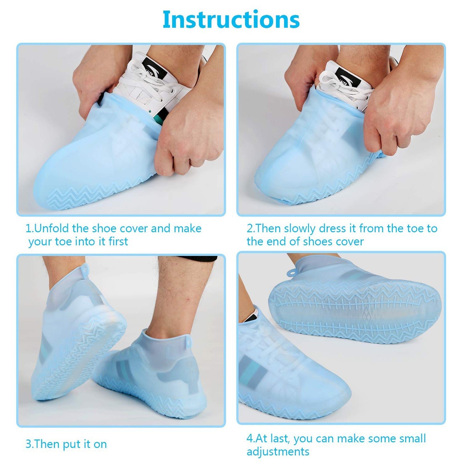 Silicone Rain Boot Covers Non Slip Foldable Protection