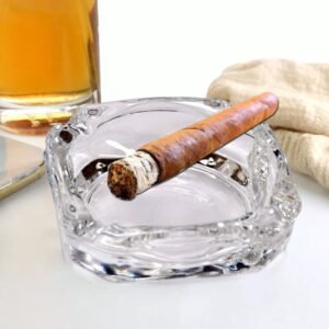 Crystal Glass Ashtray – Elegant Tabletop Decor | Organivo