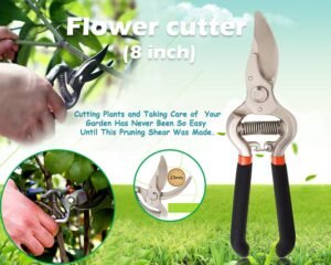 Garden Shears – 8-Inch Heavy-Duty Bypass Pruner | Grow Garden Tools