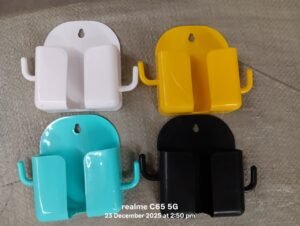 Wall Mount Mobile Phone Holder with Hook – Space Saving Stand