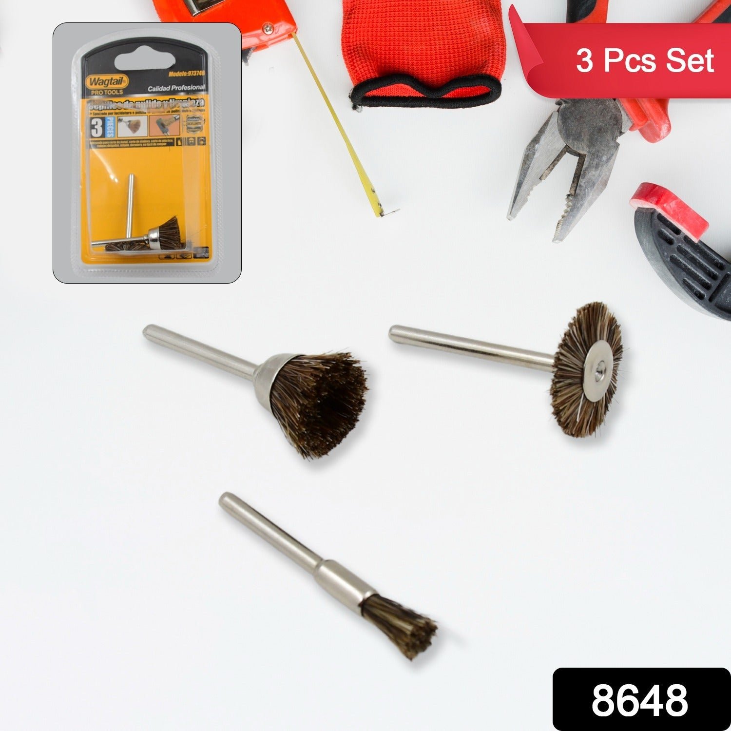 Brass Wire Wheels – 3-Pc Rust & Metal Cleaning Set | ToolMate Pro
