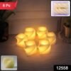 Square LED Flameless Candles – Set of 6 for Home Decor & Pooja