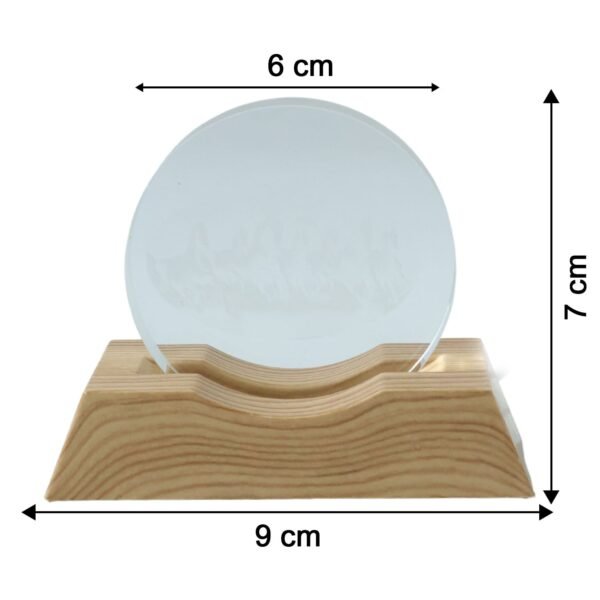 3D Crystal LED Table Lamp – Running Horses on Wooden Base