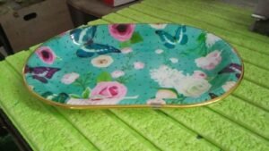 Plastic Serving Tray – Flower Print Design, 35x24cm | Serve Stellar