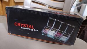 Acrylic Spice Rack – 4-Compartment Clear Seasoning Box | Lunchie Bunchie