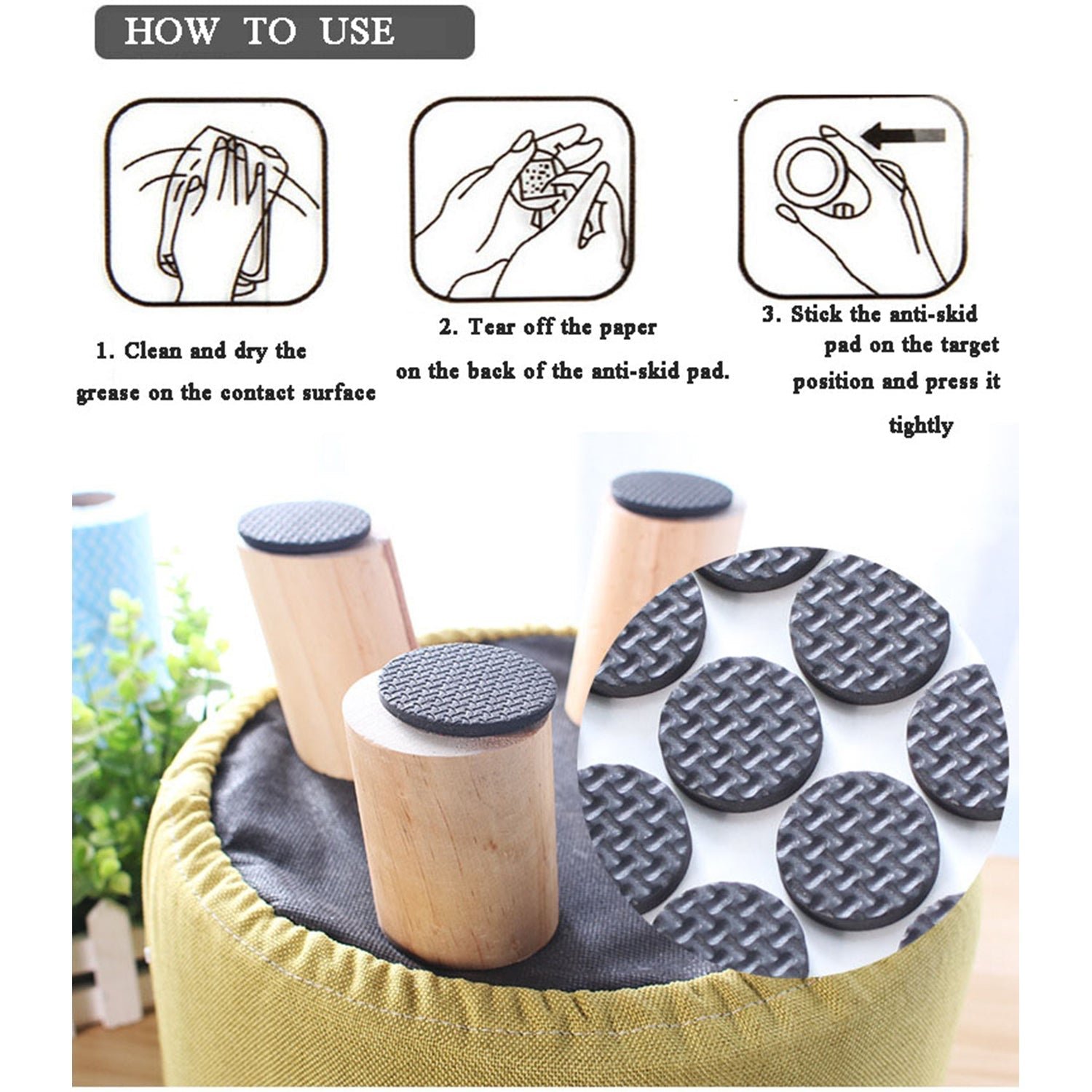 Rubber Furniture Pads – Self-Adhesive Floor Protectors | Safelix