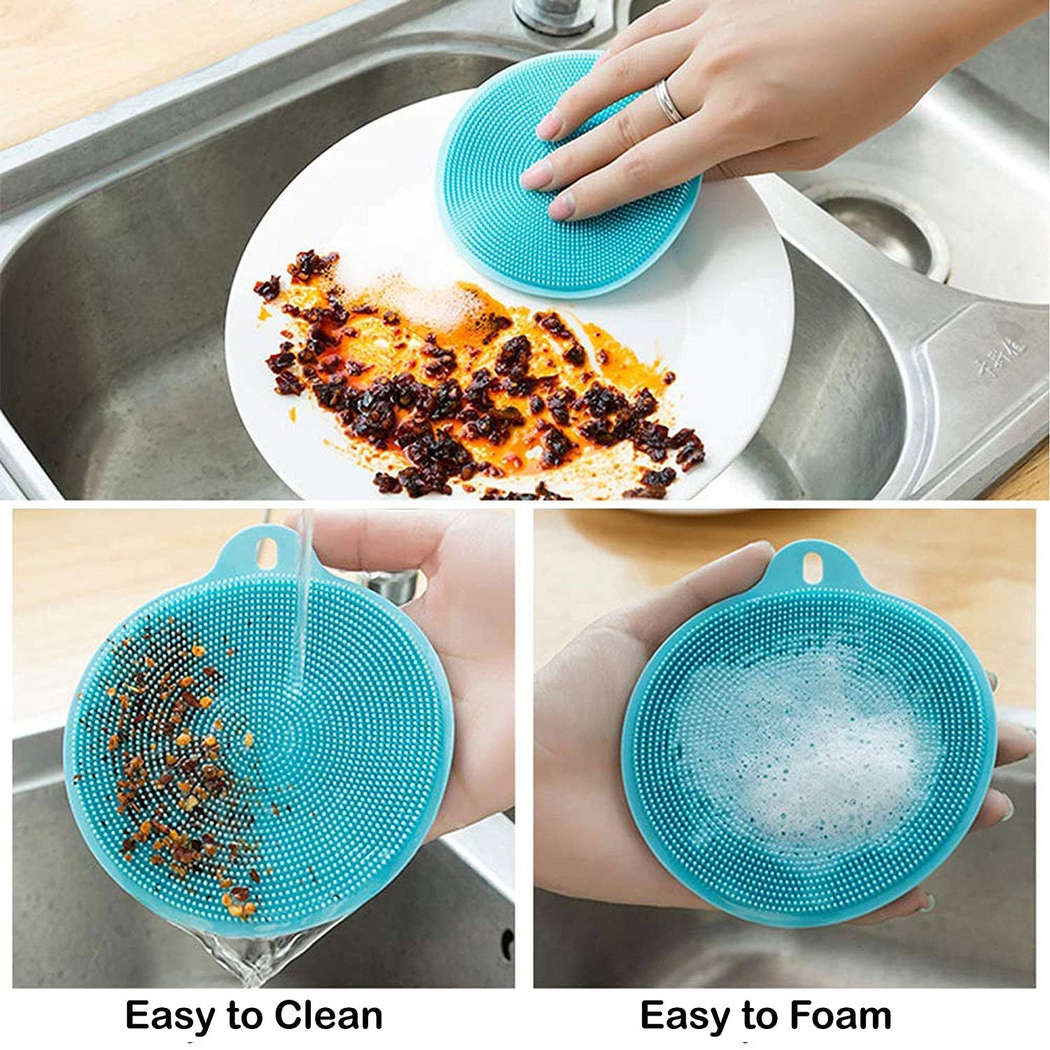 Silicone Dish Scrubber – Mildew-Free & Flexible | Velvet Wipe