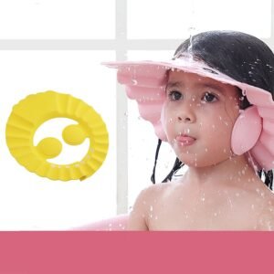Adjustable Baby Shower Cap – Soft & Safe Eye Protection | Mini Bubbles