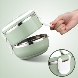 Insulated Stainless Steel Lunch Box – 2-Layer Tiffin | Lunchie Bunchie
