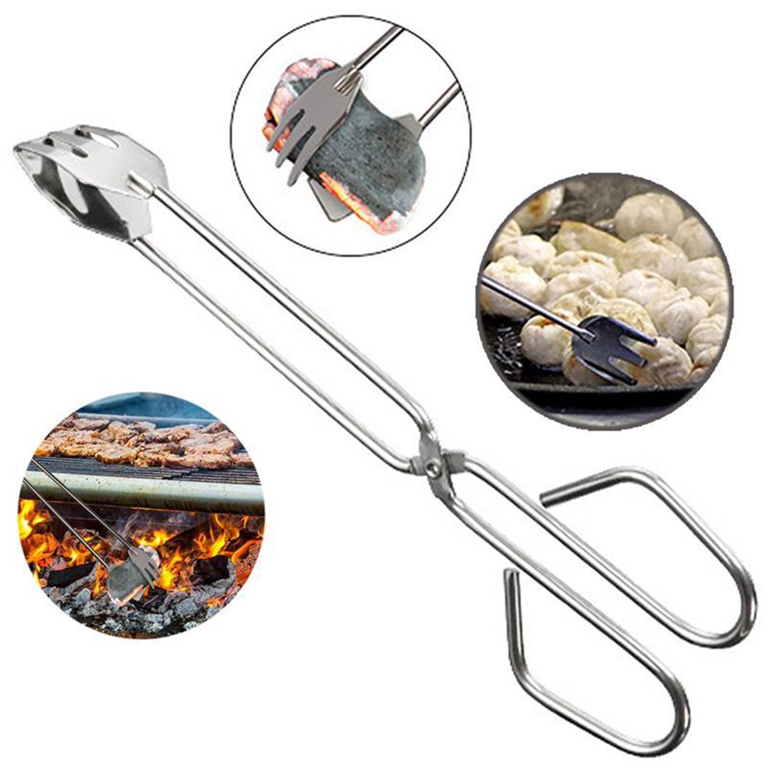 BBQ Tongs – 31cm Multi-Functional Metal | Quickslice