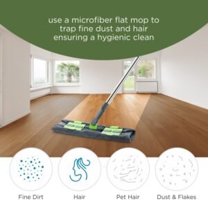 Microfiber Flat Mop – Wet & Dry, 360° Rotating Head | Ganesh
