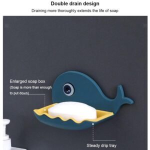 Fish Shape Soap Dish – Wall Mounted, Drainage | VelvetBubbles (Pack of 2)