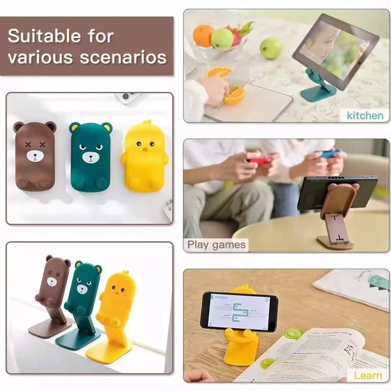 Mobile Stand – Cute Cartoon Adjustable Foldable for Phones & Tablets | PHOBIA