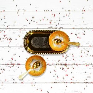 Gold Silver Plated Tray Set – Brass with Bowls & Spoons | Lunchie Bunchie