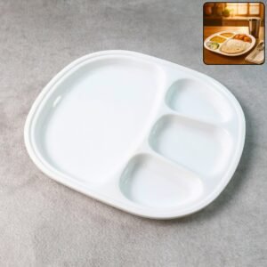 4-compartmentplate-WOSKU-01 Large Plastic Compartment Dinner Plate – 4 Sections for Organized Meals