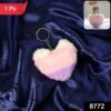 Plush Heart Keychain – Soft & Durable Pink Purple Accessory