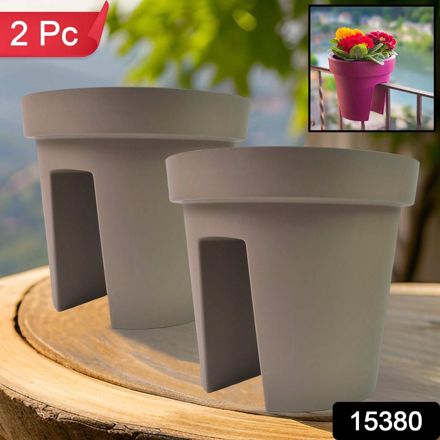 Balcony Flower Pot Holder – Durable 2 Pc Set | Plant Edge
