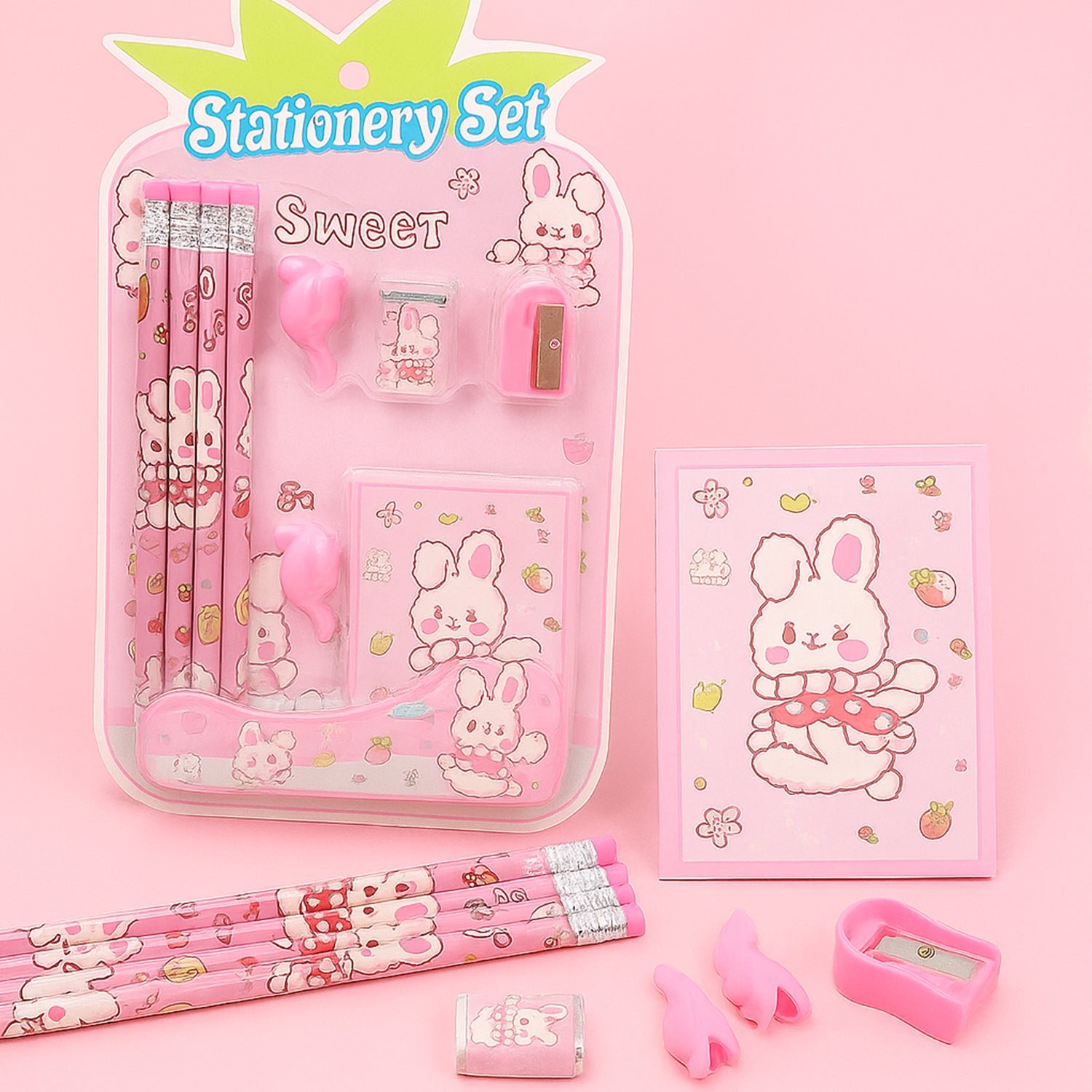 Kids' Stationery Kit – 9 Pc Set, Wooden Pencils | Arrive Kit