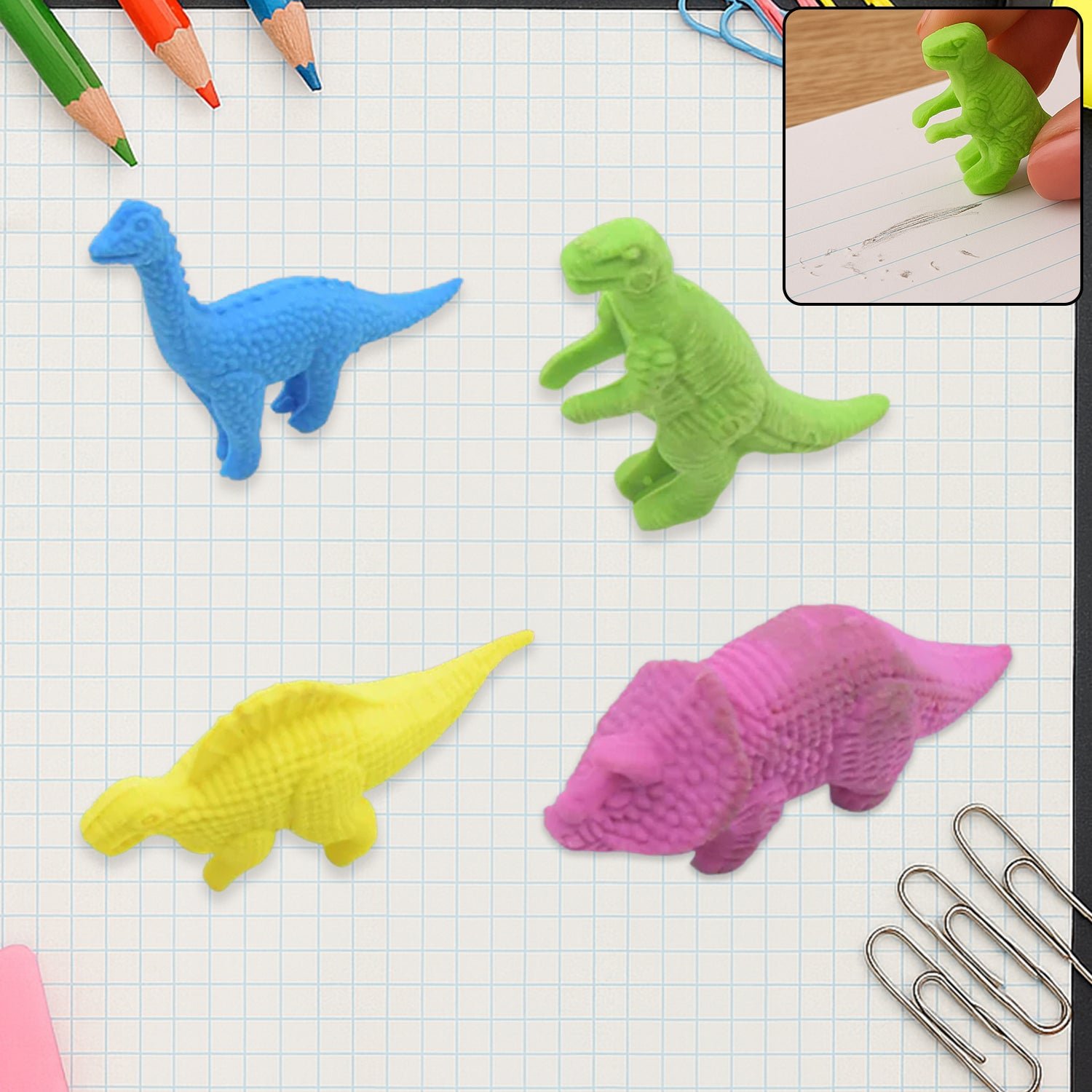 Dinosaur Erasers – Fun School Stationery for Kids | Writezo