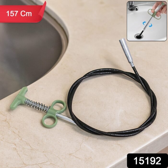 Spring Drain Cleaning Tool – Flexible 157 cm with Ergonomic Grip