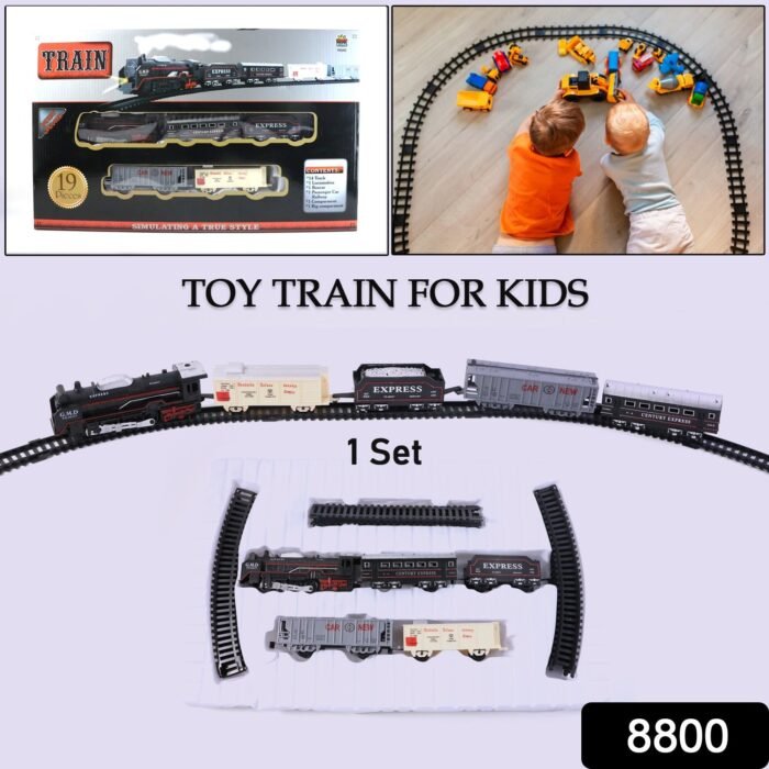 Battery Operated Toy Train Set – 19-Piece Track Playset for Kids