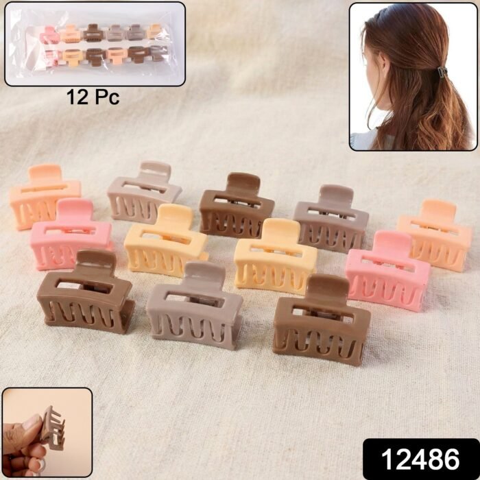 Mini Hair Claw Clips Set – Durable & Stylish 12 Pc