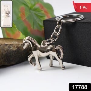 Metallic Horse Keychain – Durable Polished Chrome Accessory