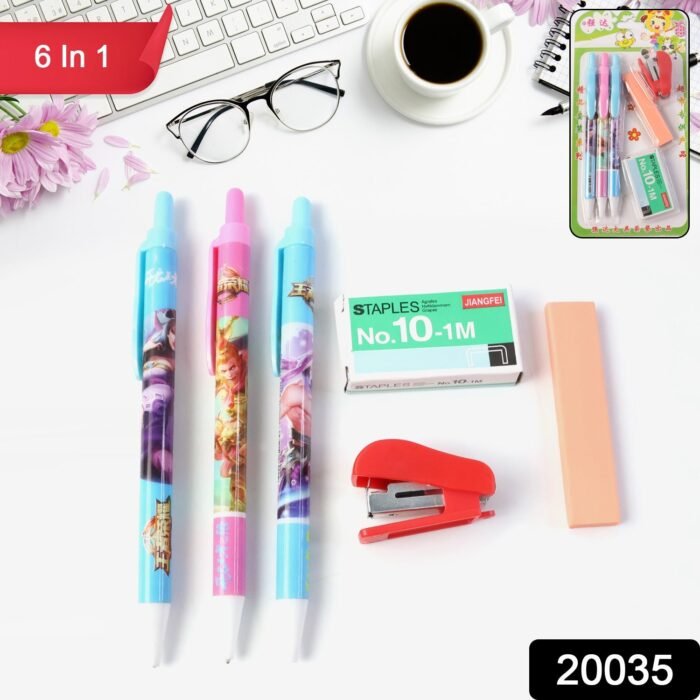 6-in-1 Stationery Set – Compact All-in-One School & Office Kit