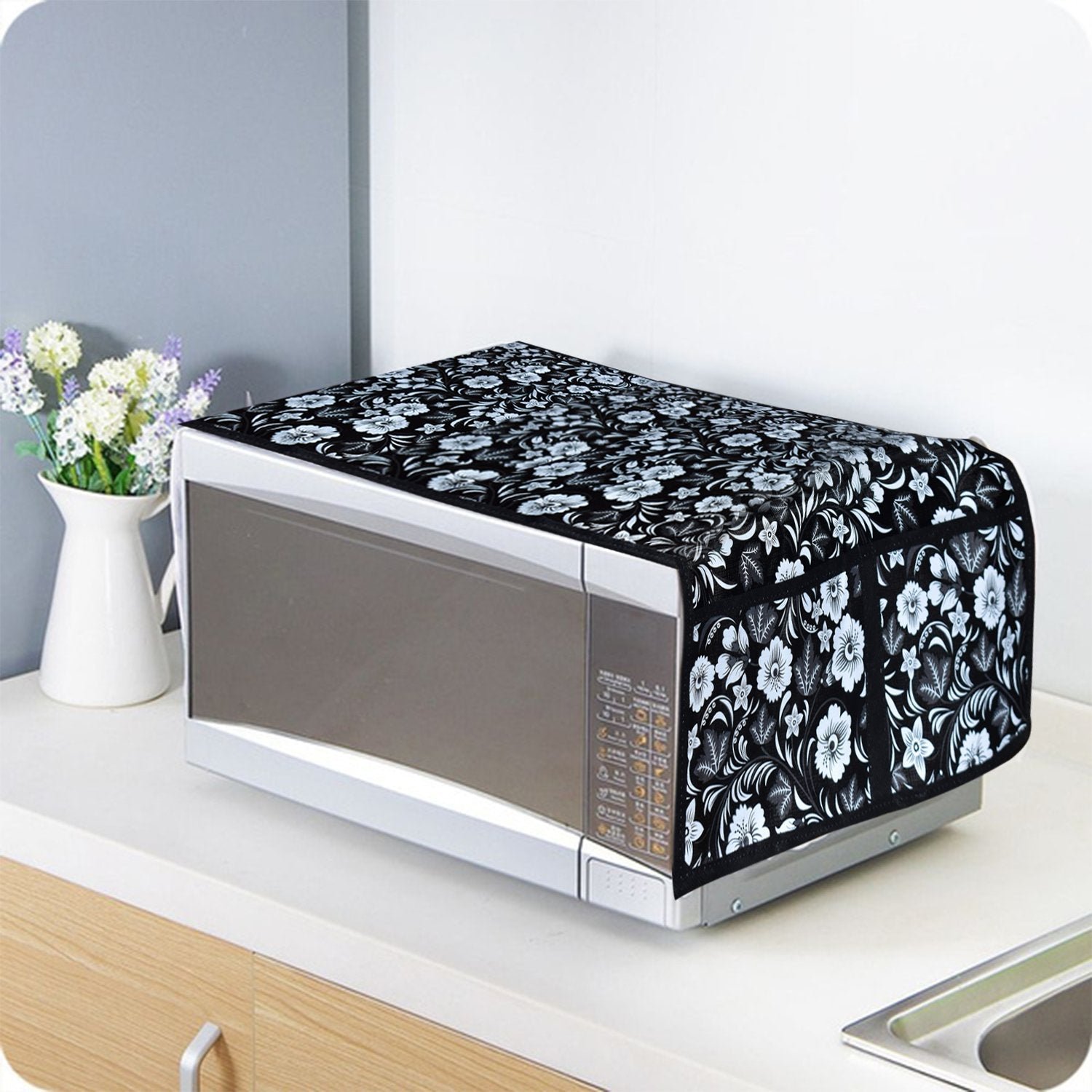 Microwave Oven Cover – Dust Protection with Utility Pockets | Tidy Table