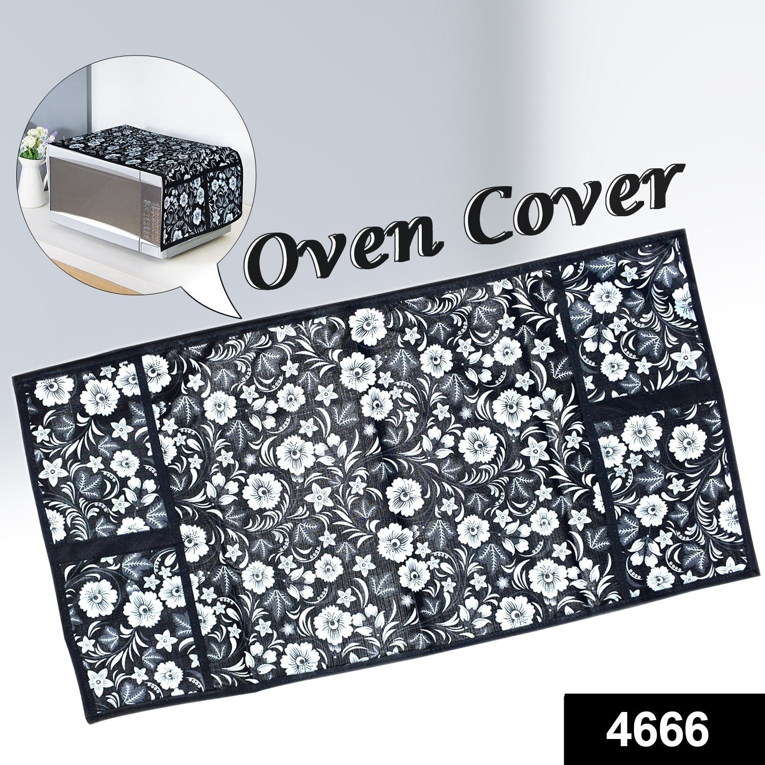 Microwave Oven Cover – Dust Protection with Utility Pockets | Tidy Table