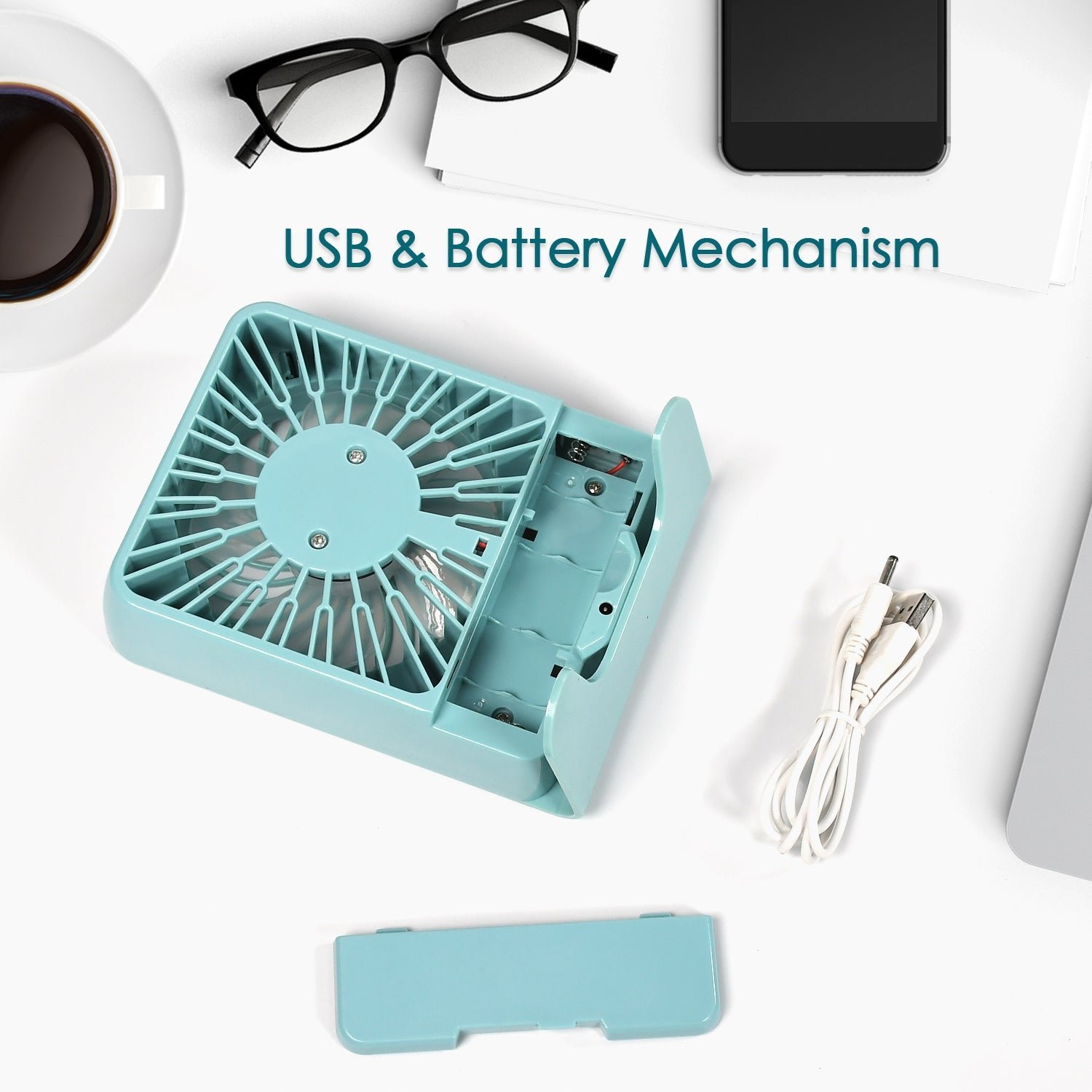Portable Desk Fan – Quiet 3-Speed USB Power for Home & Office | VoltDesk