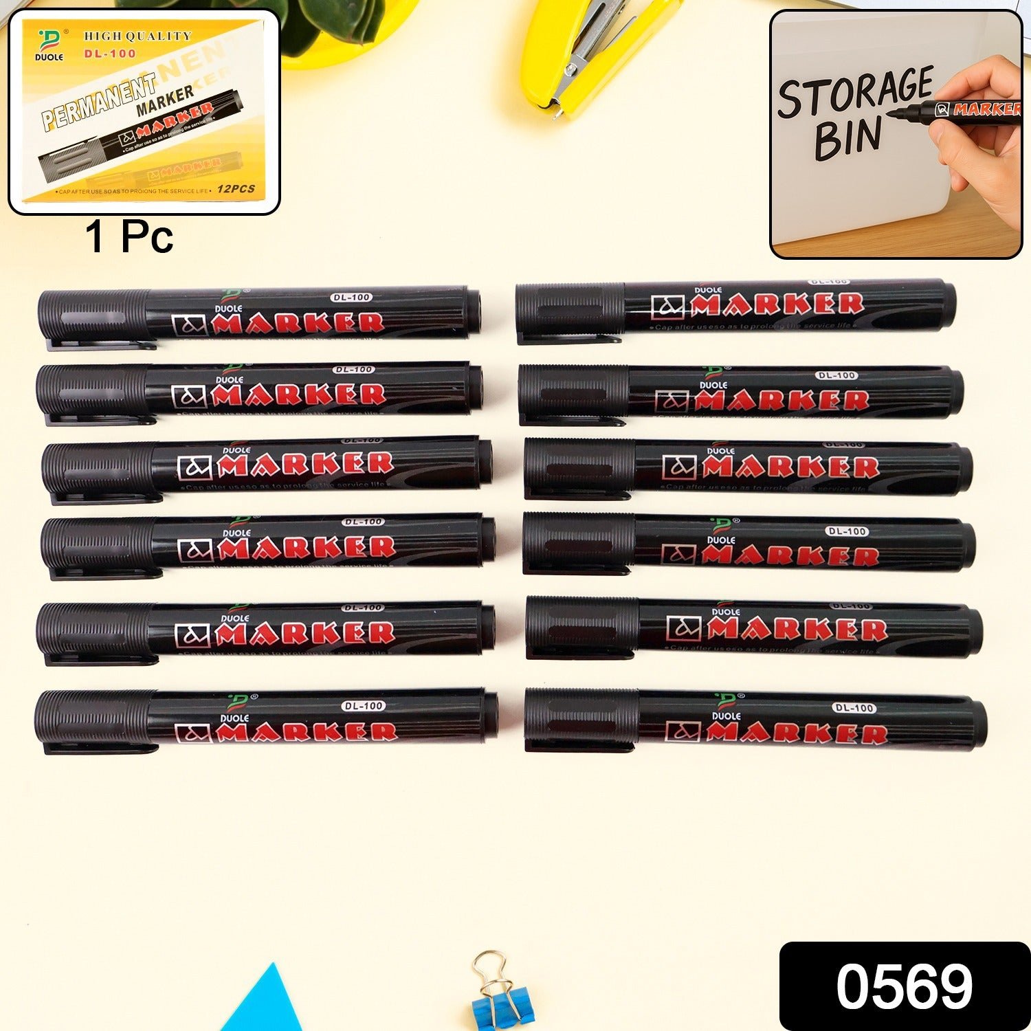 Black Whiteboard Marker – Low Odor Ink & Quick-Dry Bullet Tip