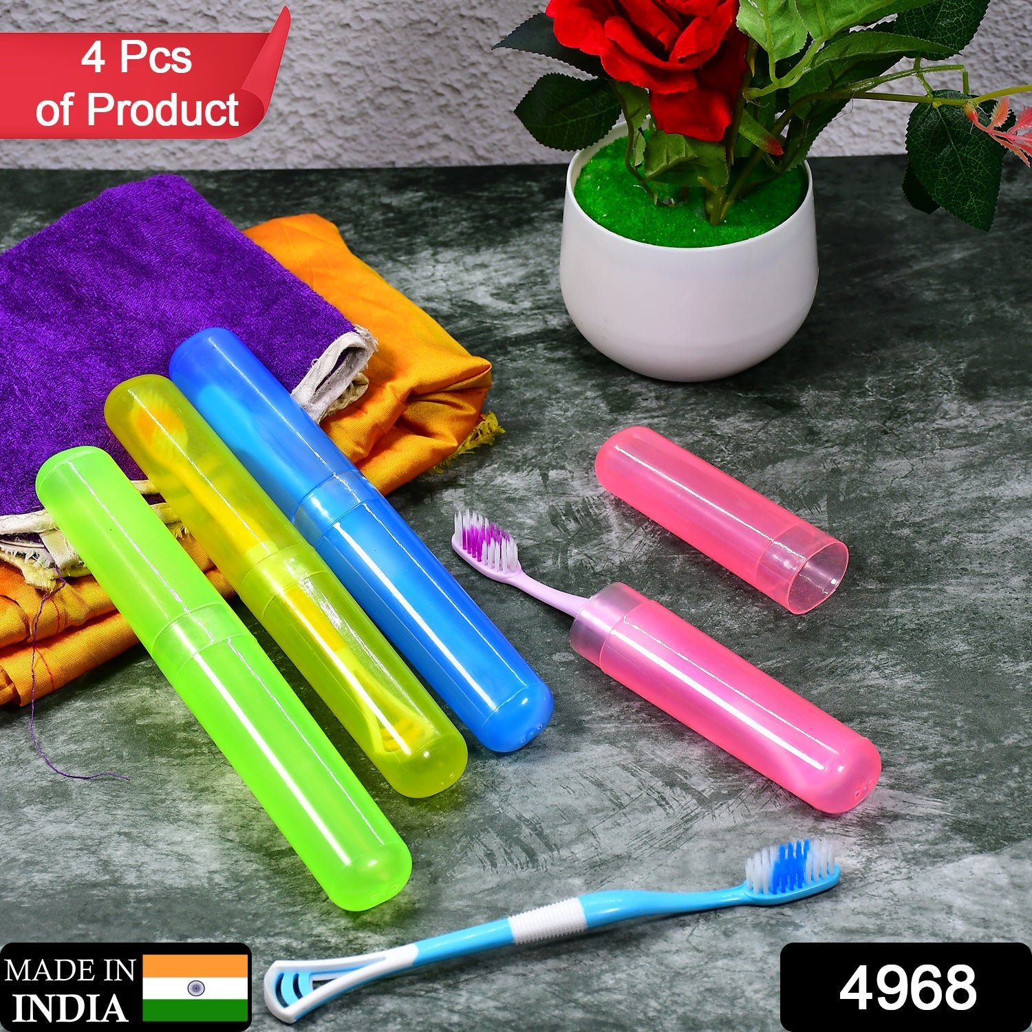 Toothbrush Cover Set (4pc) – Anti-Bacterial Travel Holder | BrushedUp