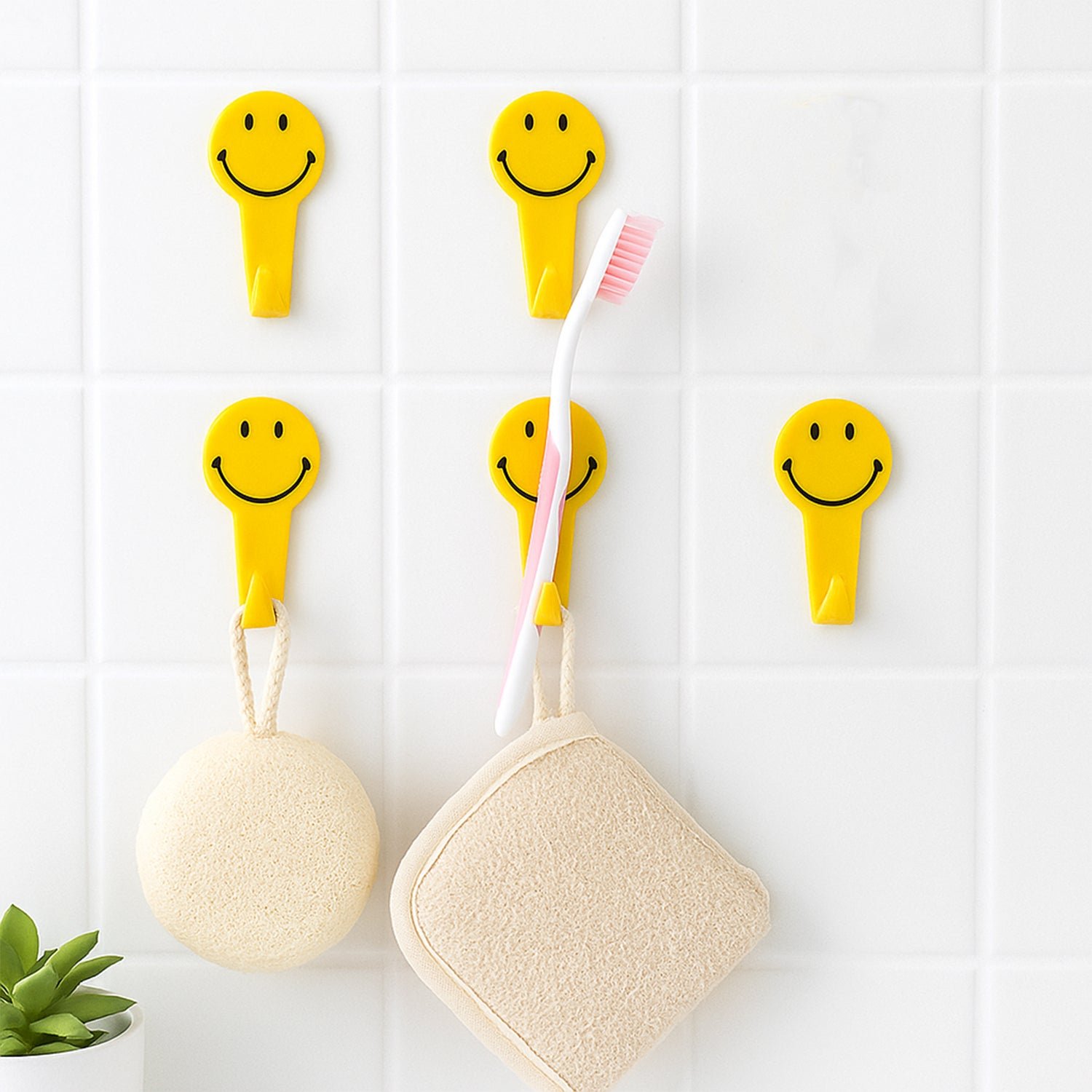 Self Adhesive Hooks (5 Pcs) – Strong Wall Mount | GlimmerHome