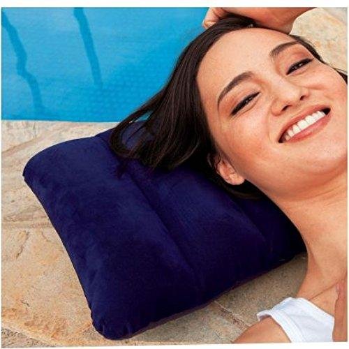 Inflatable Travel Pillow – Velvet Air Comfort (Blue) | PillowTrek