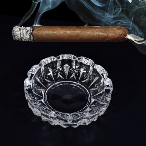 4_1e7122a9-b43c-4dce-a631-bc8b5d892a5f Crystal Glass Ashtray – Round Cigar & Cigarette | Styleva