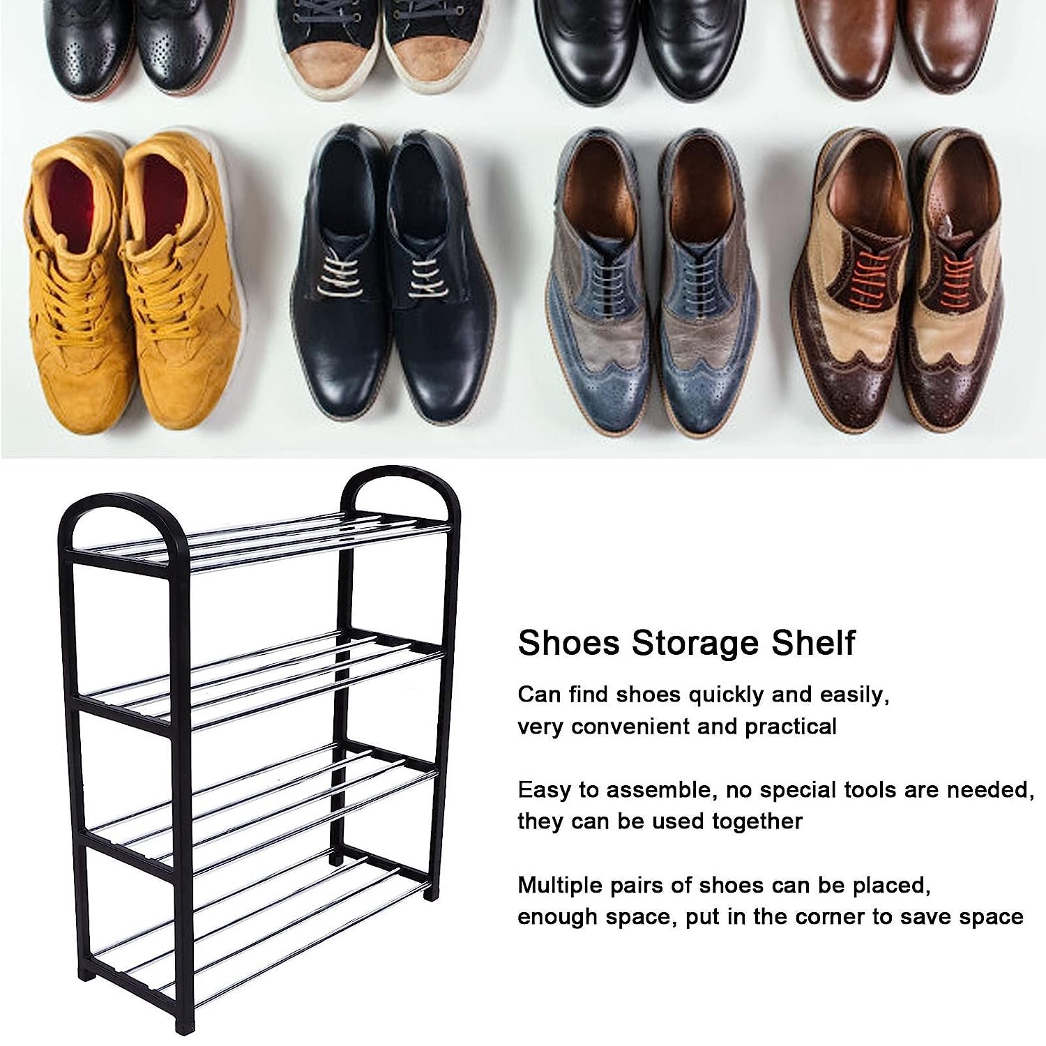 4 Tier Shoe Rack – Space-Saving Footwear Storage | Indo Glow